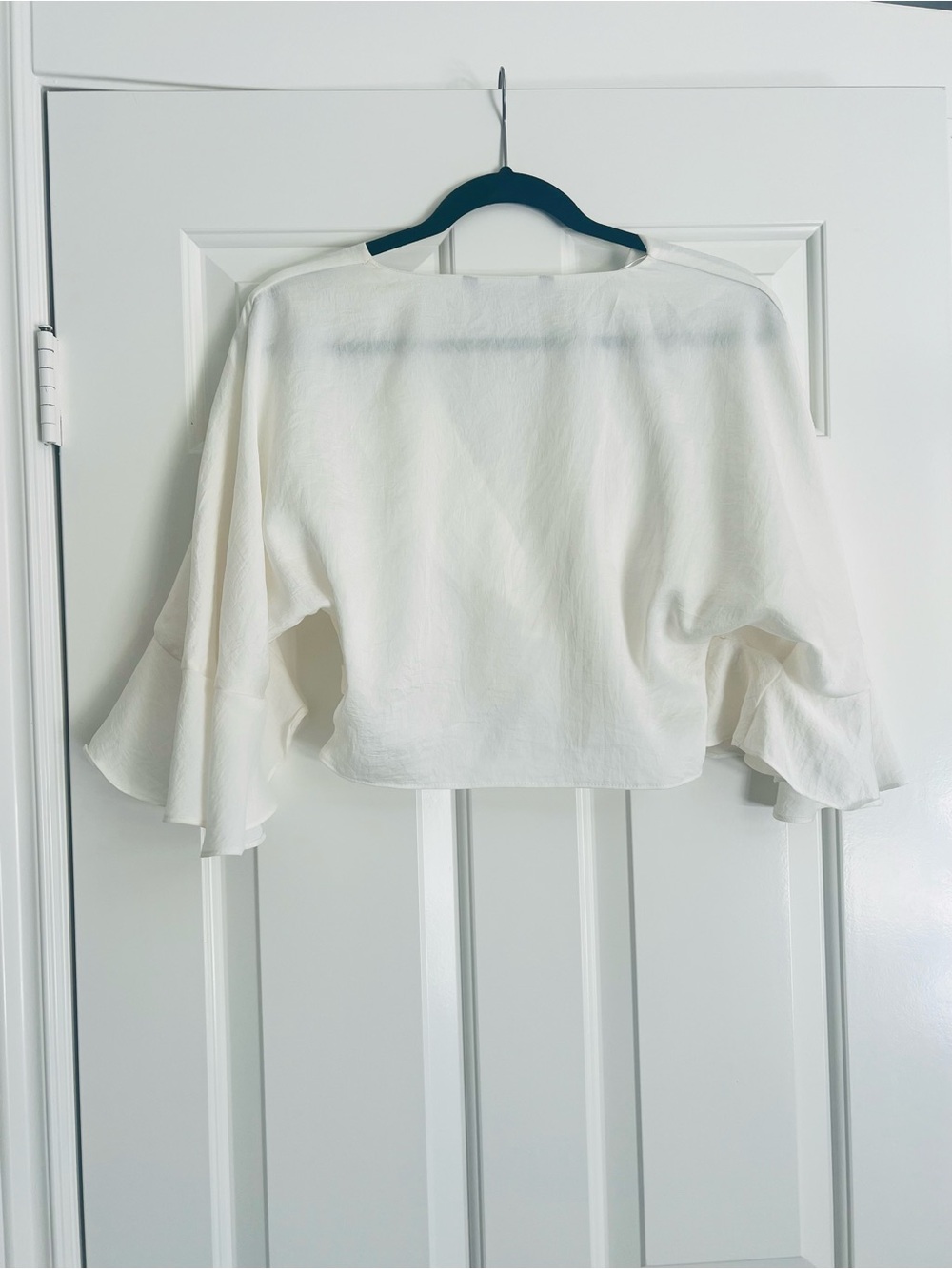 Zara Cream Twist-Front Flutter Sleeve Blouse - Picture 2 of 3